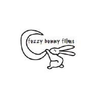 Rabbit holding crescent moon, "fuzzy bunny films.